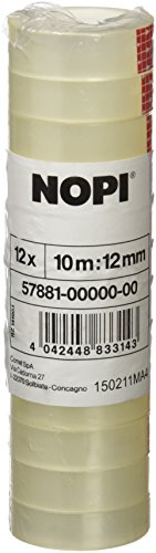tesa NOPI Klebefilm, transparent, 12 Rollen, 10m x 12mm