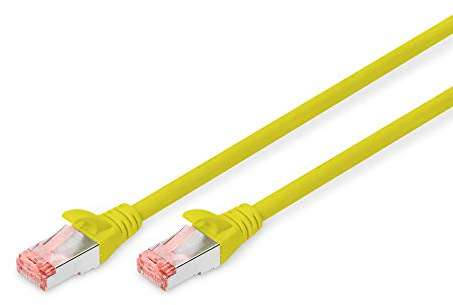 DIGITUS LAN Kabel Cat 6 – 10 m – 5 Stück – S/FTP Geschirmt – Gelb | 1 Gbit/s – PoE++ – AWG 27/7 – LSZH – RJ45 Netzwerkkabel Patchkabel – Kompatibel zu Cat 6A und Cat 7