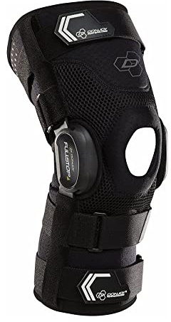 Donjoy rendimiento Bionic Fullstop ACL – Rodillera, 4 puntos de apalancamiento rodillera para ligamentos protección, lesiones, evitar rodilla Hyperextension para fútbol, fútbol, Lacrosse, deportes de contacto - DP151KB06-BLK-M, Negro