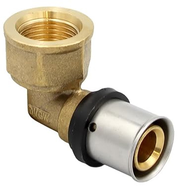 Pipetec Pressfitting Winkel Übergang 20x2 mm 1/2 Zoll Innengewinde TH Kontur Verbundrohr, DVGW, TH-Profil