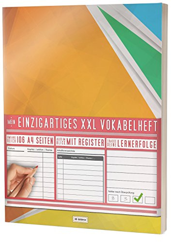 Mein Einzigartiges XXL Vokabelheft: 100+ Seiten, 2 Spalten, Register / Lernerfolge auf jeder Seite zum Abhaken / PR301 Windows / DIN A4 Soft Cover