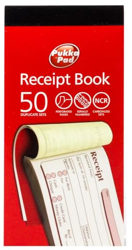 Pukka Pad DCU2520 Quittungsblöcke, 2 Durchschläge, kohlefreies Durchschreibepapier, (englische Sprache)