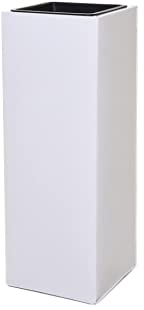 VIVANNO Bac à Fleurs en Zinc Individuel Bac à Plantes Block 65 cm, Blanc, INCL. Insert