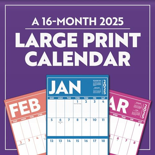 2025 Large Print Wall Calendar