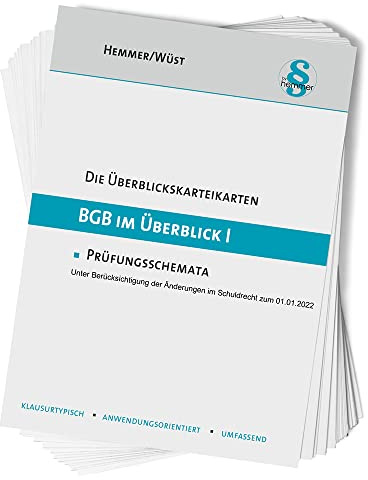 33000 - ÜK BGB im Überblick (Teil I): Prüfungsschemata (Karteikarten - Zivilrecht)