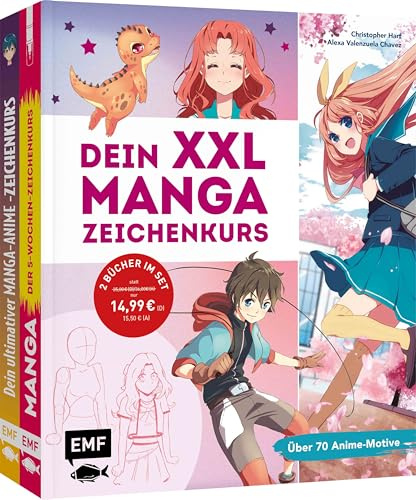 Dein XXL-Manga-Zeichenkurs: 2 Bücher im Bundle | über 70 Anime-Motive zeichnen | Profi-Tipps zu Anatomie bis Charakter-Design | Von Bösewicht bis ... coolen Typen, Schulmädchen und Tagträumern