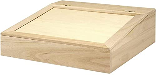 Rayher 62409000 - Scatola di legno m. coperchio, FSC Mix Credit, 24 x 24 x 12 cm, 4 scomparti