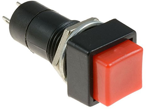Red Square Actuator On/Off Latching Push Button Switch SPST