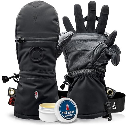 THE HEAT COMPANY - Heat 3 SMART - Handskeinnovationen - Handskar och vantar i ett: vik bara ner vanten - Glove Men Winter & Women Winter Glove, Touchscreen Ski Glove