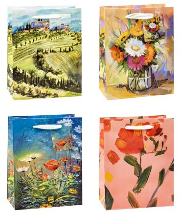 TSI Geschenktüten FINE ARTS, 12er Packung, Größe: Mittel (HxBxT 23 x 18 x 10 cm), Art.Nr. 86017