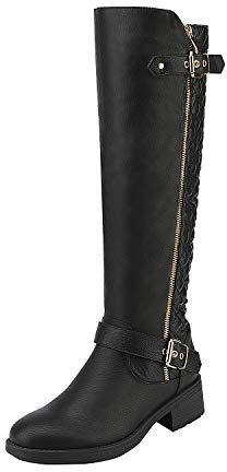 DREAM PAIRS Women's Knee High Boots | TPR outsole, Faux fur lining, Riding style, 1.6 heel, Platform