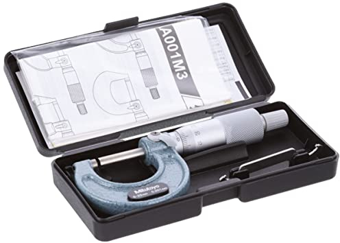 Mitutoyo MIT103-129 Mikrometer mit 0,001 mm Skalierung, Bereich 0-25 mm