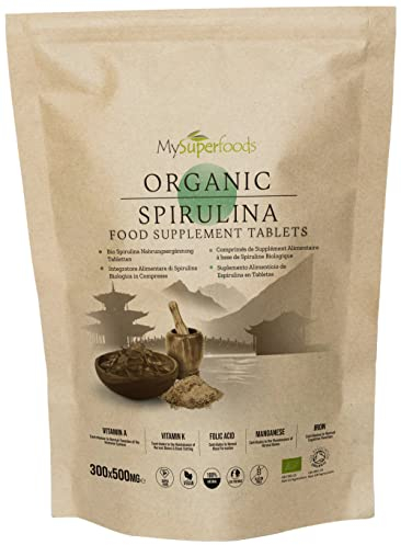 Spirulina Tablets | Organic | 300x500mg | Natural Immune System Booster | MySuperfoods