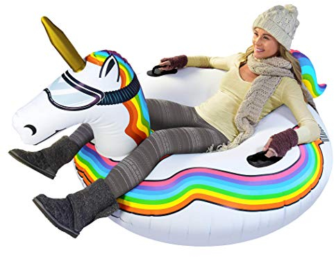GoFloats Winter Snow Tube - Einhorn - Der ultimative Schlitten & Rodel