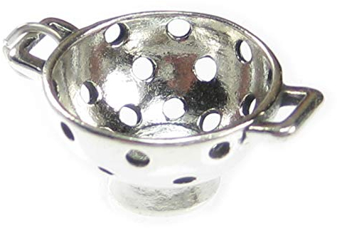 Scolapasta grande charm in argento sterling .925 x 1 Scolapasta e setacci