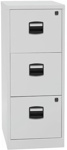 Bisley Home Hängeregistraturschrank PFA, 3 HR-Schubladen, Metall, 645 Lichtgrau, 40 x 41.3 x 101.5 cm