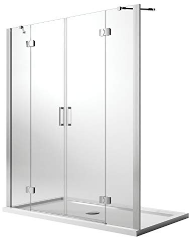Idralite Duschtür 165CM H190 Klarglas mit Easy-Clean Mod. Flip Tür + Tür