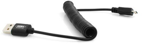 System-S Micro USB Cable Spiral Cable 10 cm - 40 cm