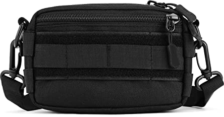 Huntvp Molle Pouch Tactical Pack Crossbody Messenger Bag Waist Bum Bag Belt for Outdoors Hiking Camping