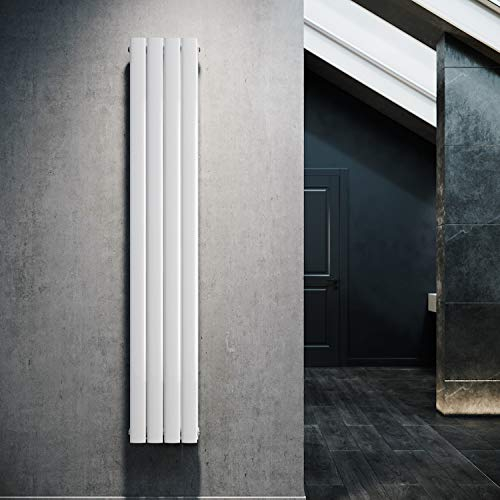 ELEGANT Radiatore di design piatto, 1800 x 308 mm, bianco, con attacco centrale verticale, doppio strato