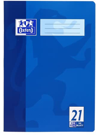 Oxford Schulheft A4, 32 Blatt, Lineatur 21, liniert, 10 Stück