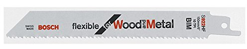 Bosch Accessories 2608656016 Säbelsägeblatt S 922 HF, Flexible for Wood and Metal, 5er-Pack Sägeb