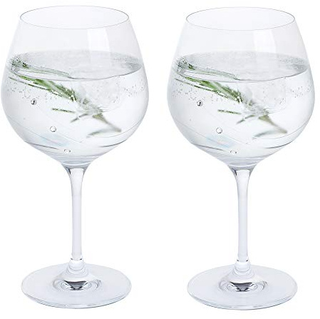 Dartington Crystal ST2557/13/P Glitz Crystal Copa Gin Glasses, Set of 2 x 610 ml - Gift Boxed