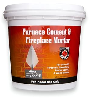 Meeco's Red Devil 1354 Gray Furnace Cement & Fireplace Mortar - High-Temperature Silicate Cement for FireBrick, Gasketing, Mortar Joints & Wood Stoves (32 fl oz) - Ready to Use - Made in The USA