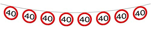 Folat 05181 - Wimpelkette - 12 m - Verkehrszeichen - Zahl 40-1 STK.