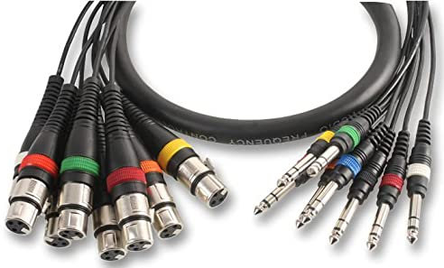 Pulse - Cavo stereo TRS a 8 vie, jack a XLR femmina, 2,5 m, multicore completamente bilanciato