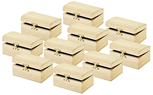 VBS Schatztruhe ohne Gravur 10 Stück Truhe Kästchen Schatzkiste Holztruhe Piraten-Schatztruhe Aufbewahrungsbox Schmuckkasten Spardose Bauernkasse