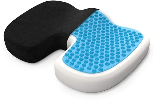 bonmedico Sitzkissen orthopädisch - Memory Foam Gel Steißbeinkissen - Ergonomisches Sitzkissen für Auto & Bürostuhl, Rollstuhlkissen - Wellness Schwarz Velours (Standard)