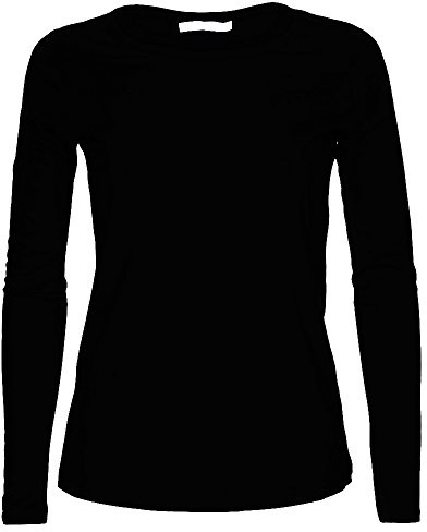 LessThanTenQuid Ladies Womens Plain Stretchy Long Sleeve Round Neck Top