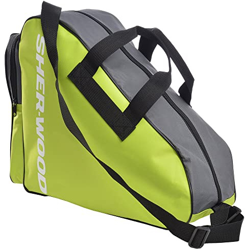 Sherwood Bolsa para Patines de Hielo para Adultos y niños, Bolsa de Hockey sobre Hielo, Ideal para Patines Hielo y Patines Linea, Ice Skate Bag con Medidas 42 x 15 x 37 cm (Verde)