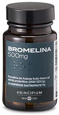 BIOS LINE Principium Bromelina 500 mg, Integratore alimentare con Estratto d'Ananas, Favorisce il Microcircolo, Integratore Drenante Contro la Cellulite, 30 Compresse