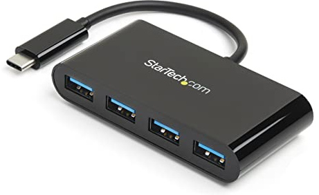 StarTech.com 4-Port USB-C Hub - Portable USB-C to 4x USB-A Hub - Bus-Powered USB 3.0 (5Gbps) Type-C Hub - USB 3.0 Port Expander (HB30C4AB)