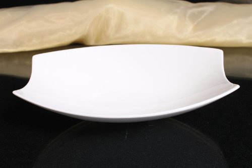 3 Stück Schale oval Dekorschale Porzellan weiss Salatschale Obstschale