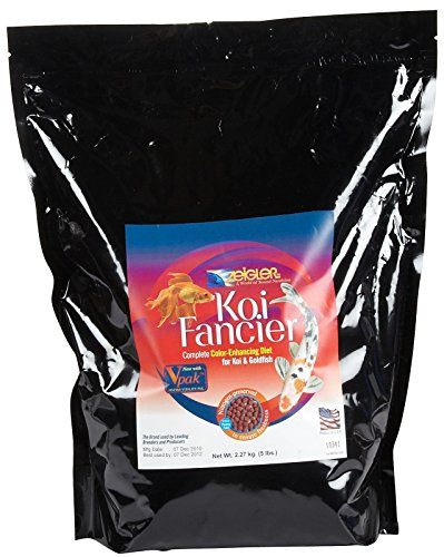 Zeigler Fish Food (5 LB Bag) for Enhancing Color Made in USA - 5mm Floating Pellets for Koi and Goldfish, Performance Fancier Diet - Fortified with Spirulina