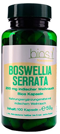 Bios Boswellia Serrata 200 mg Indischer Weihrauch, 100 Kapseln, 1er Pack (1 x 59 g)