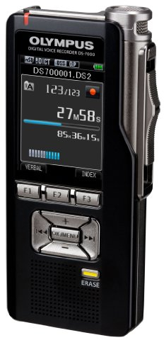 OLYMPUS DS-7000 professionelles Diktiergeraet Kit inkl. micro+SD Karte Lithium-Ion Akku ODMS Docking-Station CR-15 CS-137 Lederetui