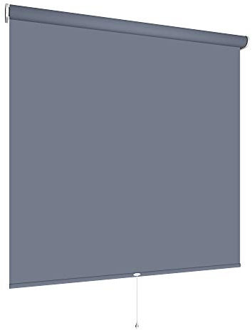 Springrollo Mittelzugrollo Schnapprollo Tür Fenster Rollo Vorhang Breite 60 bis 200 cm Höhe 180 cm Stoff blickdicht lichtdurchlässig Sonnenschutz Sichtschutz (Größe 70 x 180 cm, Farbe Dunkelgrau)