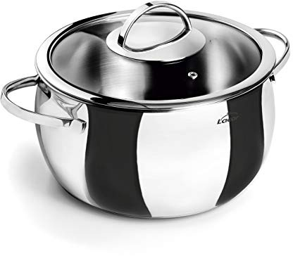 Lacor - Olla con tapa Belly [ Nuevo diseño ], Acero Inoxidable 18/10 | En acero inox 18/10, para cocidos y grandes cantidades; con 50 L de capacidad, versátil para tus preparaciones del día a día