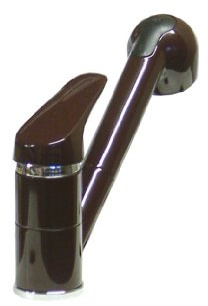 WAGNER Einhebel Spültischarmatur mit ausziehbarer Geschirrbrause, Niederdruck, Öl eingerieben, Braun, Messing, Edelstahl