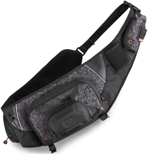 Rapala - Sac à Bandoulière Urban Sling Bag - Sacoche Tactique de Pêche - Sac Poitrine 15 L - Chest Bag Technique et Souple - Plusieurs Poches et Accroches - Bandoulière Réglable - Camouflage Noir