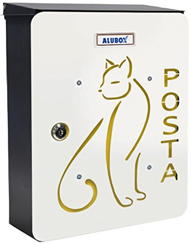 Alubox Micio Cassetta Postale Mia con Sportello, Multicolore, Set di 2 Pezzi