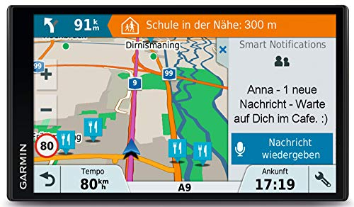 Garmin Drive Smart 61 LMT-D EU Navigationsgerät, Europa Karte, lebenslang Kartenupdates und Verkehrsinfos, Smart Notifications, 6,95 Zoll (17,7 cm) Touchdisplay, 010-01681-13 schwarz