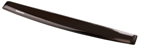 Fellowes Handgelenkauflage Crystals Gel - für die Tastatur - ergonomisch - schmutzabweisend und abwaschbar - für Büro, Home Office, Gaming - Farbe: schwarz