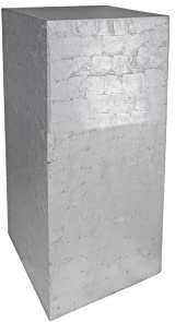 VIVANNO Podestat Colonne Déco Stèle Présentoir à Fleurs Fibre de Verre Argent Brillant 30x30x60