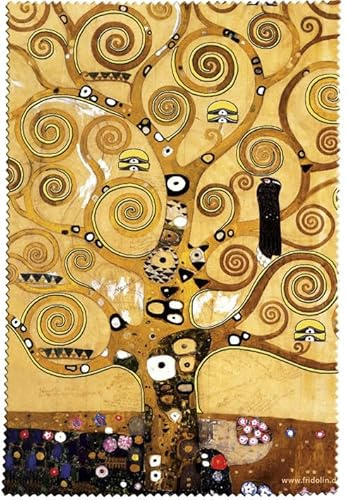 Fridolin 18872 Brillenputztuch Klimt - Lebensbaum, Mikrofaser, 18 x 12.5 cm