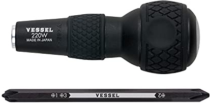 VESSEL BALL GRIP - Destornillador intercambiable de punta hexagonal de 1/4 pulgadas (+1, +3 y +2) SET 220W123J)